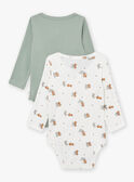 2 Bodys aus Baumwolle in Ecru und Khaki LOUIS / 24H0NG11BOD001