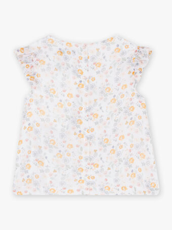 Kind Mädchen ecru Bluse mit Blumendruck CLUBETTE / 22E2PF11CHE001