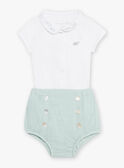 Gemischte Geburt grün Bloomer und Kragen Bodysuit in ecru COLOAN / 22E0CMI1ENS203