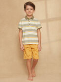 Orangefarbene Bermuda-Shorts mit Palmenprint aus Molton KRIMONAGE 3 / 24E3PGQ3BER107