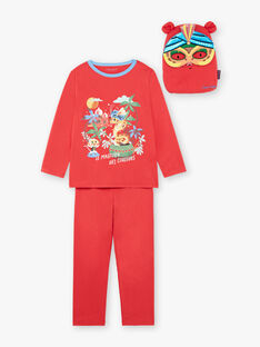 Roter ausgefallener Pyjama mit Tasche und Maske für Jungen und Mädchen ZIPIMAGE1 / 21E5PGF2PYTE412