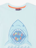 Blaues T-Shirt mit Hai-Muster ZUZAGE1 / 21E3PGL3TMC614