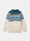Jacquard-Pullover in Ecru LARUMAGE / 24H3PGR1PULA001