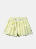 Gelbe Shorts mit Stickereien in Blassgelb KLISHETTE / 24E2PFR1SHO103