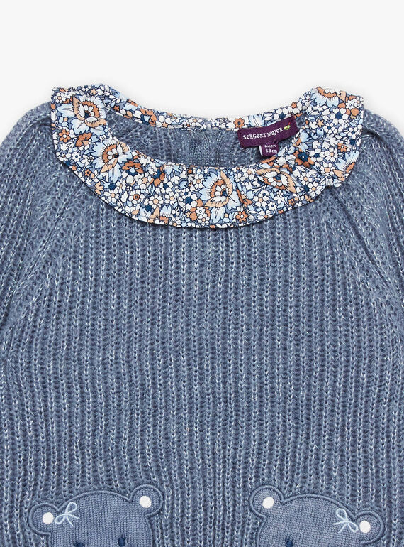 Blaugrauer Strickpullover DAROMY / 22H1BFY1PULC206