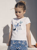 Ecrufarbenes T-Shirt mit Schmetterlingsmotiven LEPAPYETTE / 24H2PFJ1TMC001