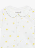 Vanillefarbener Body und Shorts mit Wolken- und Sonnenmuster FOULQUES / 23E0CMT1ENS114