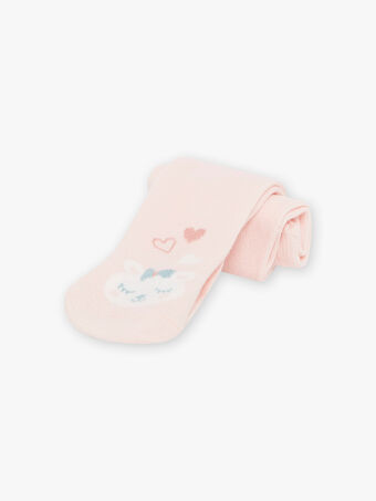 Baby Mädchen rosa Strumpfhose mit Teddybär und Herzen BAOPALE / 21H4BFO1COLD300