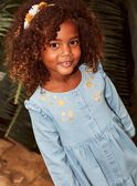 Kleid aus Denim mit Blumenstickerei. FADENETTE / 23E2PF81ROBP272