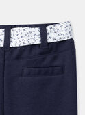 Marineblaue Hose mit geblümtem Gürtel LACLARA / 24H1BFJ1PAN070