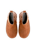 Kamelfarbene Wildlederstiefel mit Pailletten Kind Mädchen BECHELETTE / 21F10PF43D0D804
