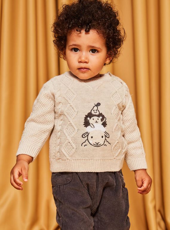 Pullover aus meliertem Fantasiestrick DALUGO / 22H1BGR1PULA011