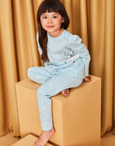 Blauer Pyjama mit Einhornmuster DOULIETTE / 22H5PF23PYJ222