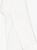 Elfenbeinfarbene Schaumstoffstrumpfhose mit silbernen Polka Dots. FRECOLETTE / 23E4PFI1COL005