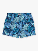 Marineblaue und grüne Badeshorts mit Laubmuster FISAM / 23E4BGM2MAI070