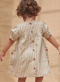 Gestreiftes Kleid mit Smokeinsätzen KAIVONNE / 24E1BFC2ROB114