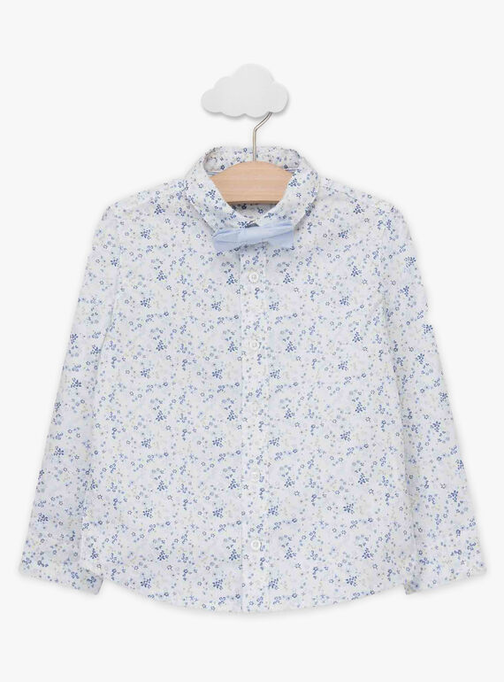 Hemd mit Blumendruck und abnehmbarer Fliege Jungen TIFLORAGE / 20E3PGJ6CHM001