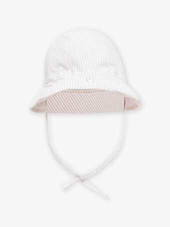Grau gestreifte weiße Mütze für Baby Junge CAMATEO / 22E4BGH2CHA000