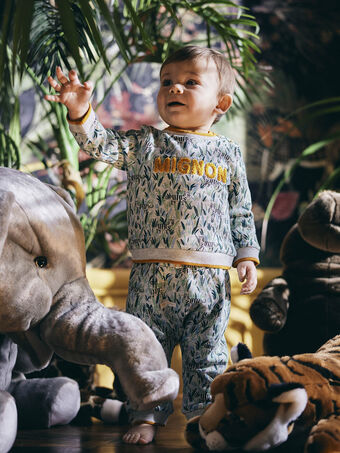 Baby Junge MIGNON Sweatshirt mit Blättermuster CAKIRON / 22E1BG91SWE009