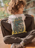 Kind Junge gelbes tie-&-dye T-Shirt mit Dinosauriermotiv CATICHAGE / 22E3PGB2TMC116