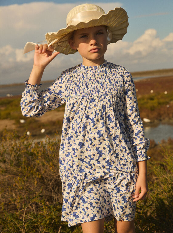 Gesmoktes Kleid mit Blumenmuster MESMOKETTE / 25E2PF81ROBC238
