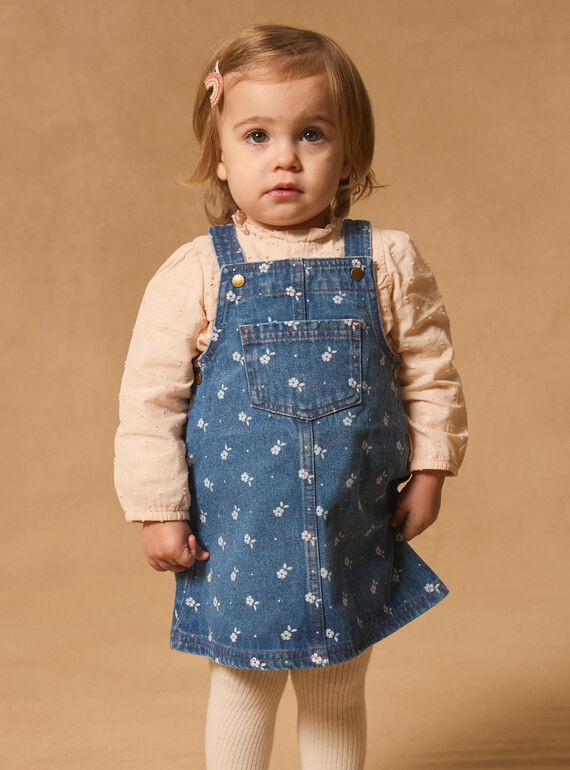 Trägerkleid aus geblümtem Denim MABERTILLE / 25E1BF71CHSK005