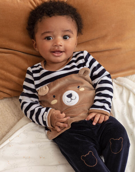 Baby Boy's langärmeliges Teddybär-Pyjama-Set BEAUGUST / 21H5BG61PYJ715