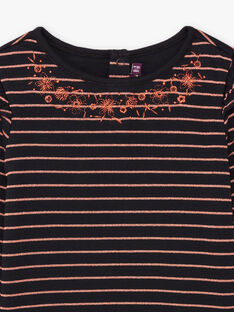 Langärmliges schwarzes T-Shirt für Mädchen mit Stickerei BRITIZETTE / 21H2PFM2TML090