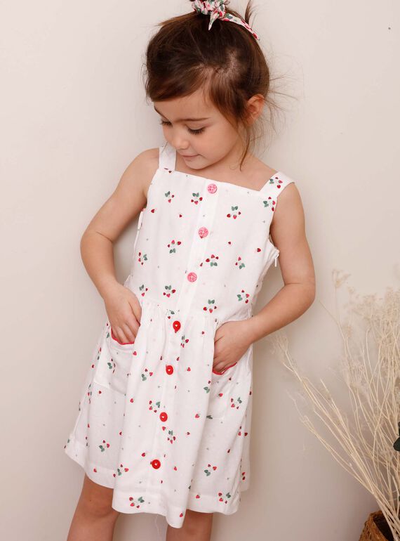 Kleid mit Erdbeerdruck in Ecru ZOLOMETTE / 21E2PFJ1CHS001