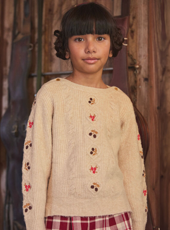 Bestickter Zopfstrickpullover LALOLETTE / 24H2PFR1PUL001
