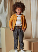 Graue Paperbag-Denim-Jeans für Kinder Mädchen mit gestreiftem Gürtel CLODETTE2 / 22E2PFF1JEAK004