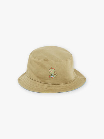 Khakigrüne Mütze mit Dinosaurier-Motiv für Baby Junge CAWOODY / 22E4BGP1CHA626