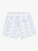 Ecru gestreifte Shorts Kind Mädchen CYASHOETTE / 22E2PFK1SHO001