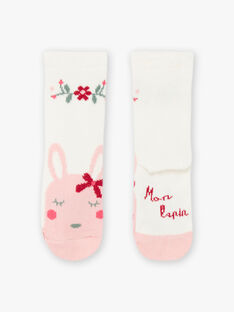 Baby Mädchen ecru Blume und Kaninchen Socken BAGIGI / 21H4BF91SOQ001