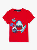 Rotes Hai-T-Shirt Kind Junge CYDOAGE3 / 22E3PGT1TMCF525