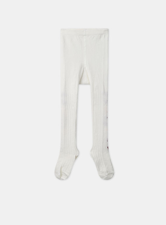 Strumpfhose in Ecru aus Rippstrick MACOTLETTE / 25E4PF71COL001