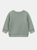 Set aus grünem Molton-Sweatshirt und gerippter Leggings im Farbton Vanille KAGARETT / 24E1BGC1ENSG622
