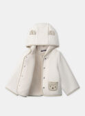 Jacke, ecrufarben mit Bärenkopftaschen Baby, Jungen NINESTOR / 25H1BGE1VES001