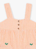 Baby Mädchen orange und ecru karierter Strampler CAPAULINE / 22E1BFM1SACE403