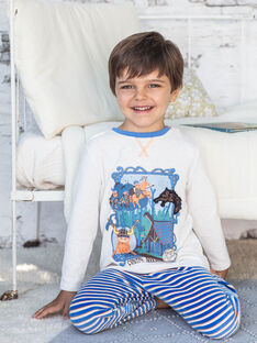 Blaues und weißes Pyjama-T-Shirt und Hose für Jungen BEVIKAGE / 21H5PG64PYJA011