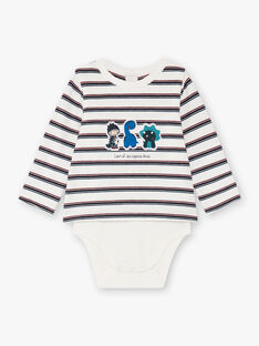 Baby Boy's Ecru & Marine Streifen Bodysuit BAJULIO / 21H1BG91BOD001