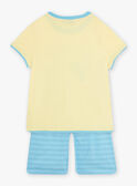 Blauer und gelber Schlafanzug mit Krokodilaufdruck für Kinder Jungen CAPLAGE / 22E5PG51PYJB113