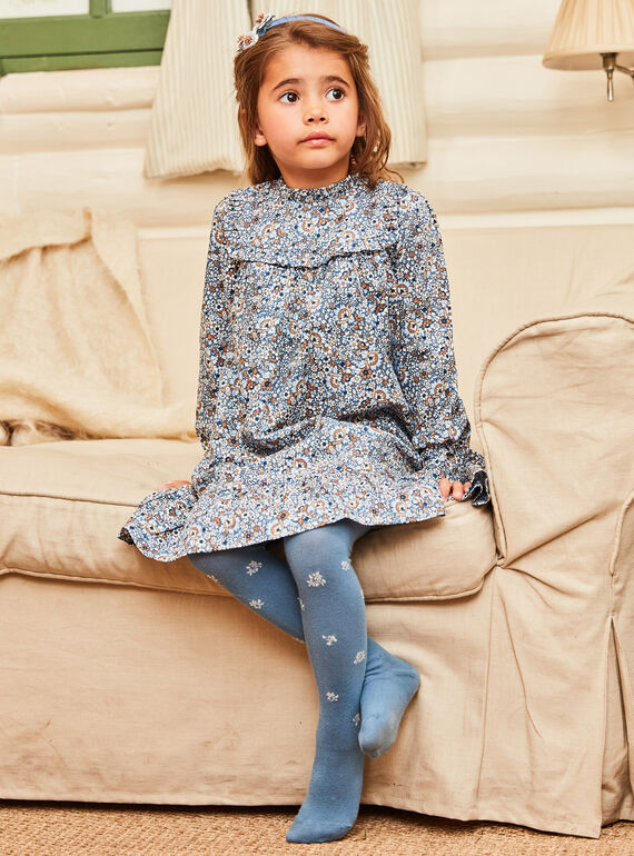 Frostblaues Kleid mit Blumenmuster DIAROBETTE / 22H2PFY1ROBC206