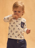 T-Shirt, weiß mit Waschbär-Print und langen Ärmeln, Baby, Jungen NAIVAN / 25H1BGP1TMLA015