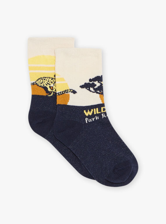 Mehrfarbige Socken Savanne Animation FACHAGE / 23E4PG81SOQ114