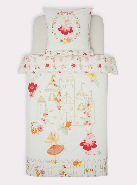Bettwäschegarnitur Prinzessin mit Blumenprint, ecru TIPARURCHA / 20EZEN72PLC000