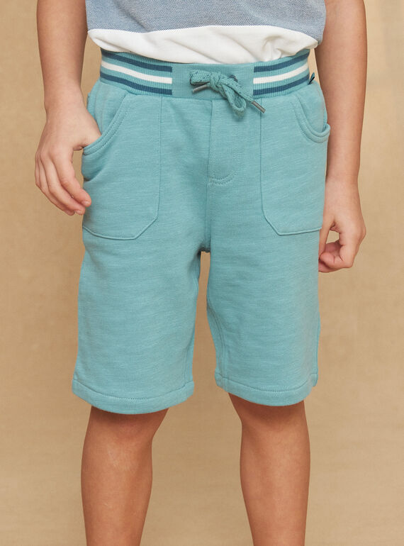 Türkisfarbene Bermuda-Shorts aus Molton KRIMONAGE 2 / 24E3PGQ1BER202