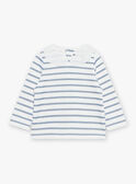 Ecru- und marineblaues T-Shirt im Matrosenstil FABULEUSE / 23E1BF81TEE001