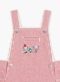 Baby Junge kurze gestreifte Latzhose aus Twill in Rot und Ecru CATHIS / 22E1BGM1SAC506