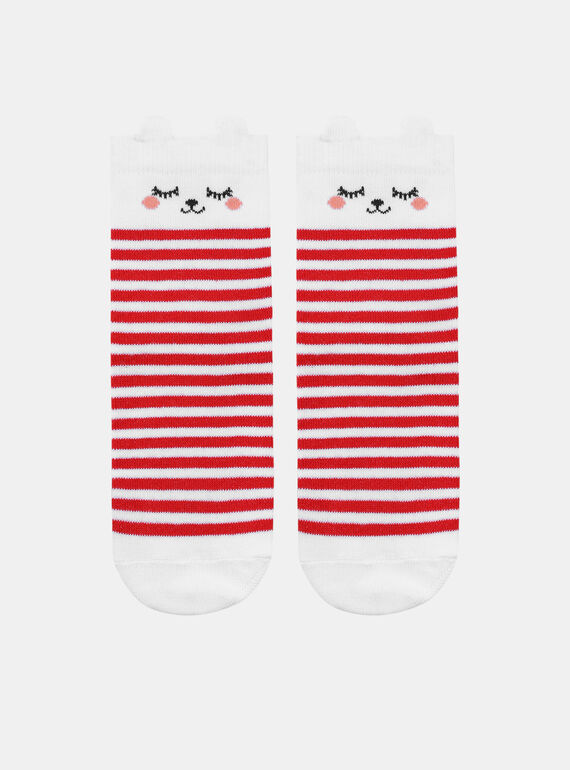 Jacquard-Socken mit Streifen und Katzenprint KECATETTE / 24E4PF41SOQ001